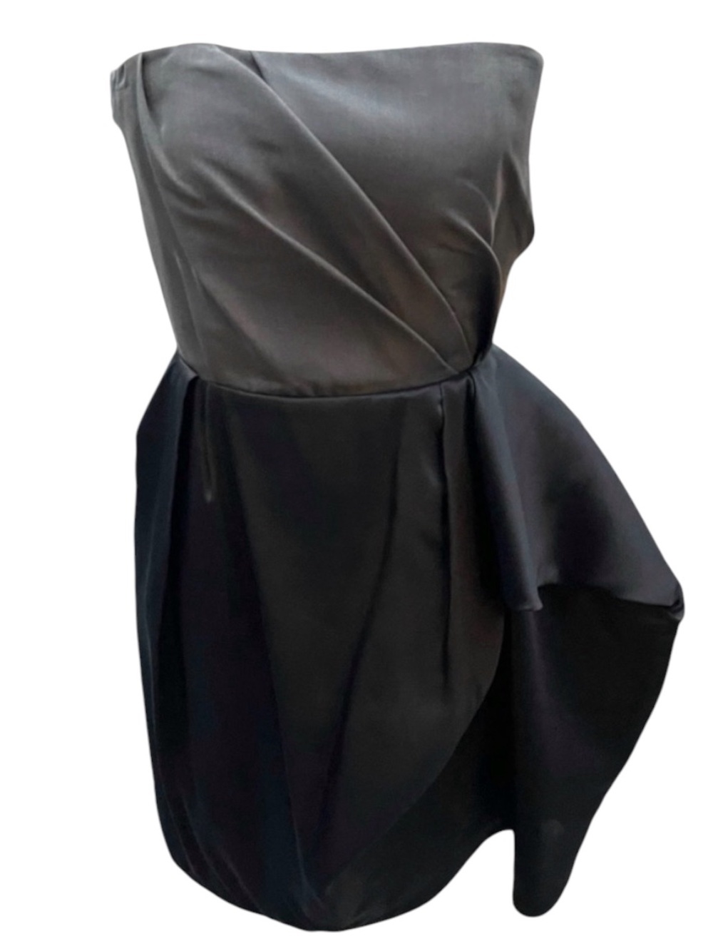 Lida Baday Grey/Black Silk Top Strapless Party Dress (4/6)
